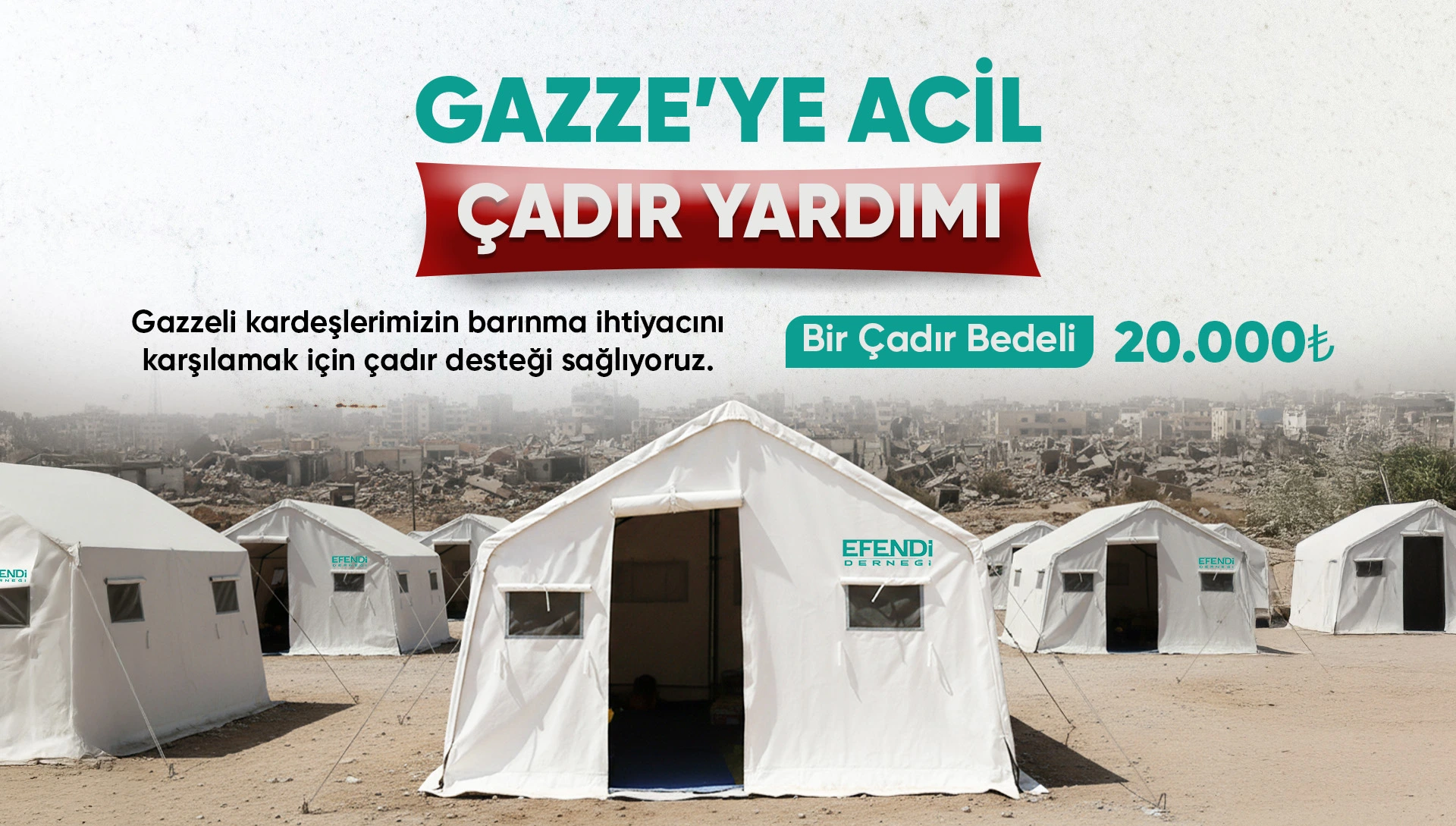 Gazze'ye Acil Çadır Yardımı Slider